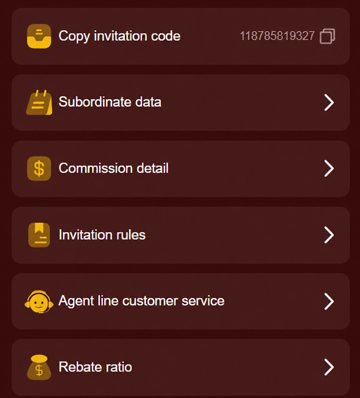 Agency Menu Options
